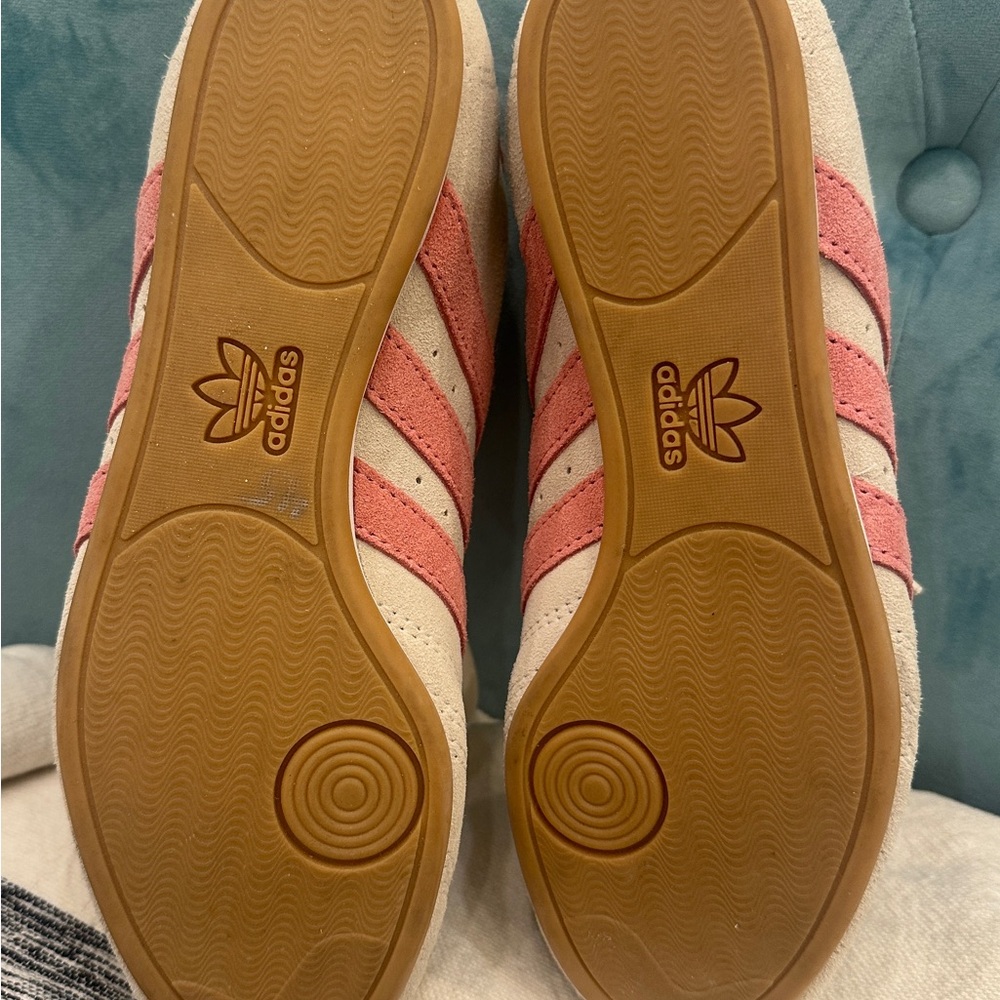 Adidas Women's Beige and Coral Sneakers - Picture 4 of 5